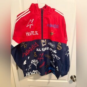 Screenshot Graffiti Windbreaker in Navy - Size Small